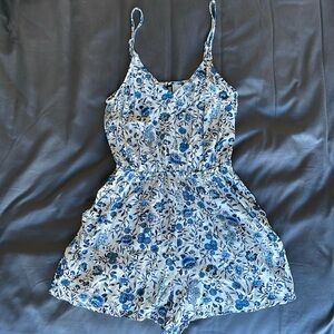 H&M Blue Floral Romper